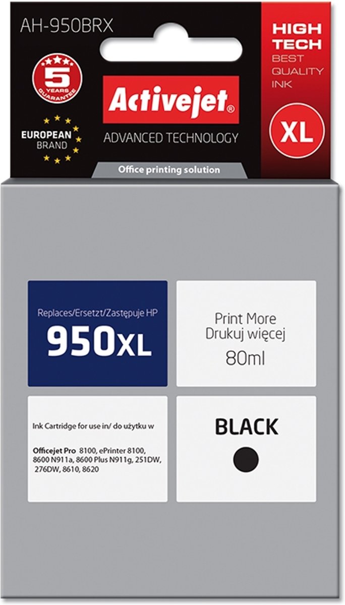 ActiveJet AH-950BRX 80ml Zwart Pigment inktcartridge