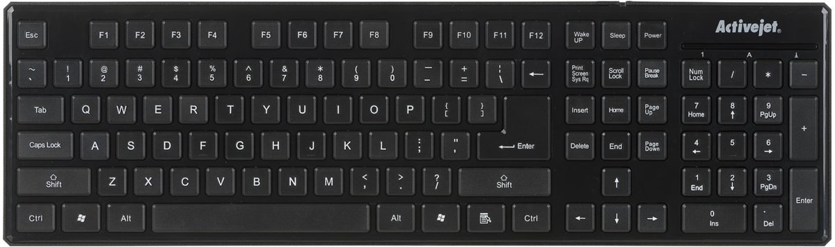 Activejet K-3016SB toetsenbord USB QWERTY US International Zwart