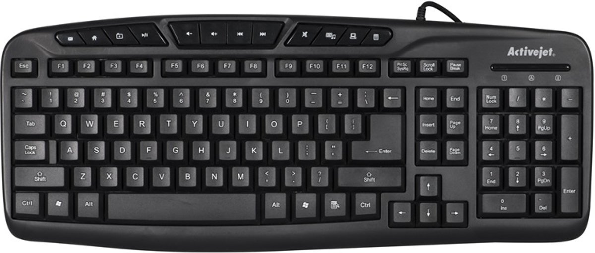 Activejet K-3113 toetsenbord USB QWERTY US International Zwart