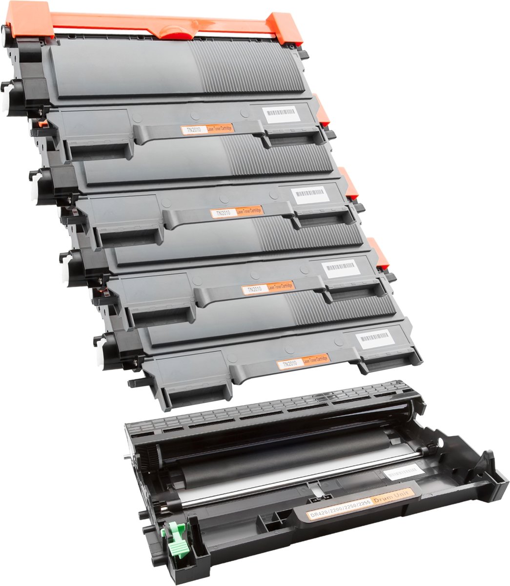 Activejet Spaarset Brother 4 x Toner TN-2010 + 1 Drum DR2200