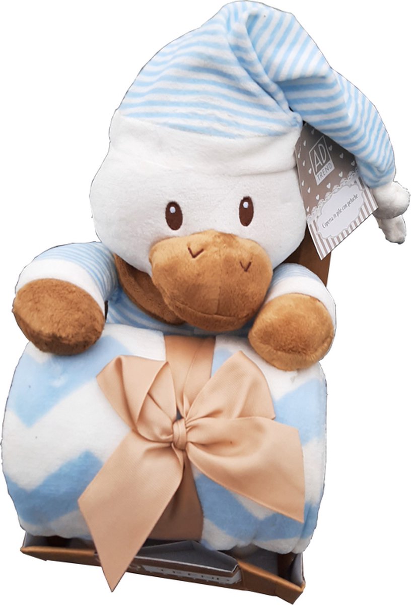 Pluche Eend + deken - Set Cadeau kraam cadeau - babys - Kinderen - Knuffel - Knuffeldier