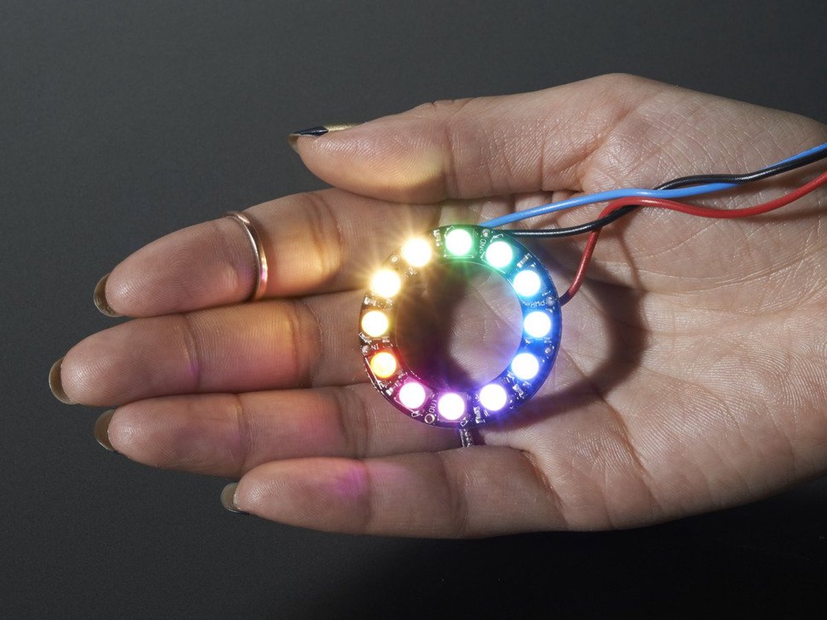 NeoPixel Ring - 12 x 5050 RGBW LEDs w/ Integrated Drivers - Warm White - 3000K Adafruit 2851