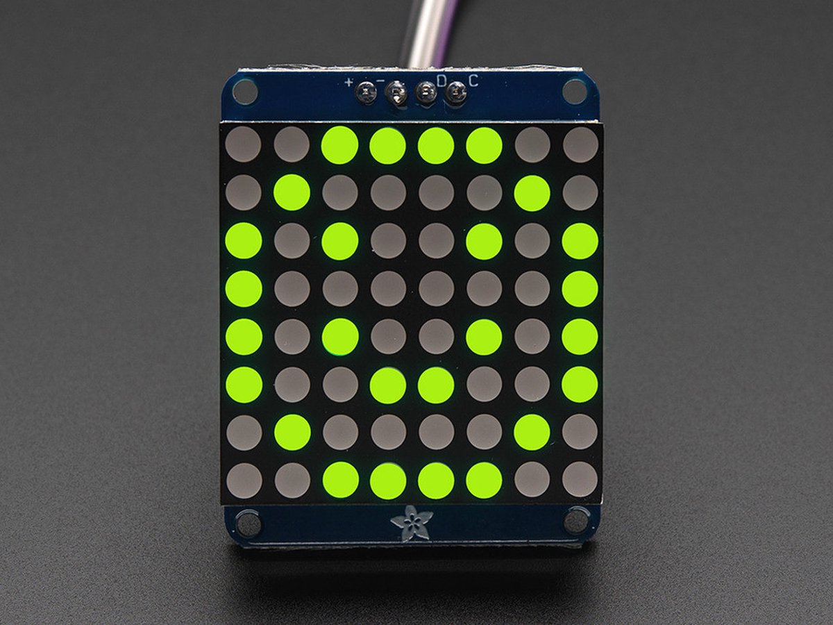 Small 1.2 inch 8x8 LED Matrix w/I2C Backpack - Groen Adafruit 1051