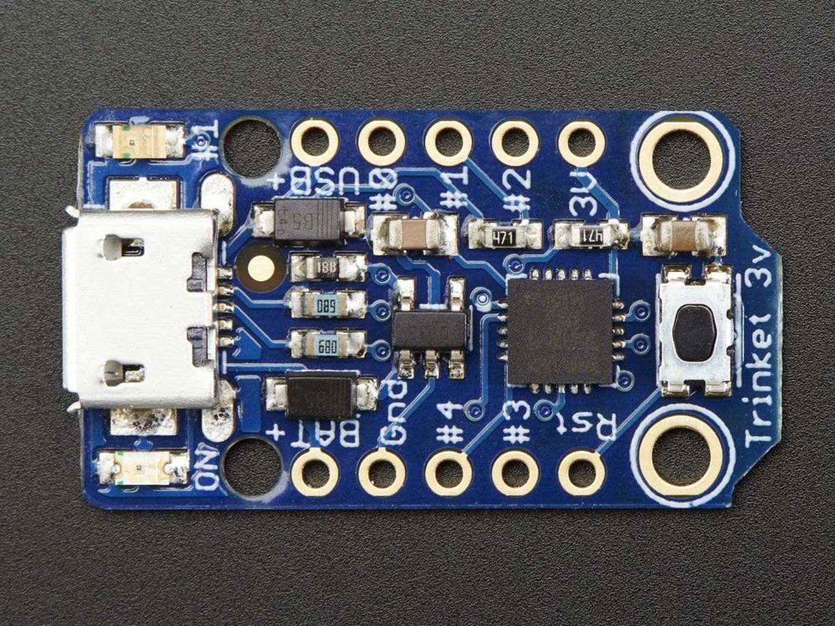 Trinket - Mini Microcontroller - 3.3V Logic - MicroUSB Adafruit 1500