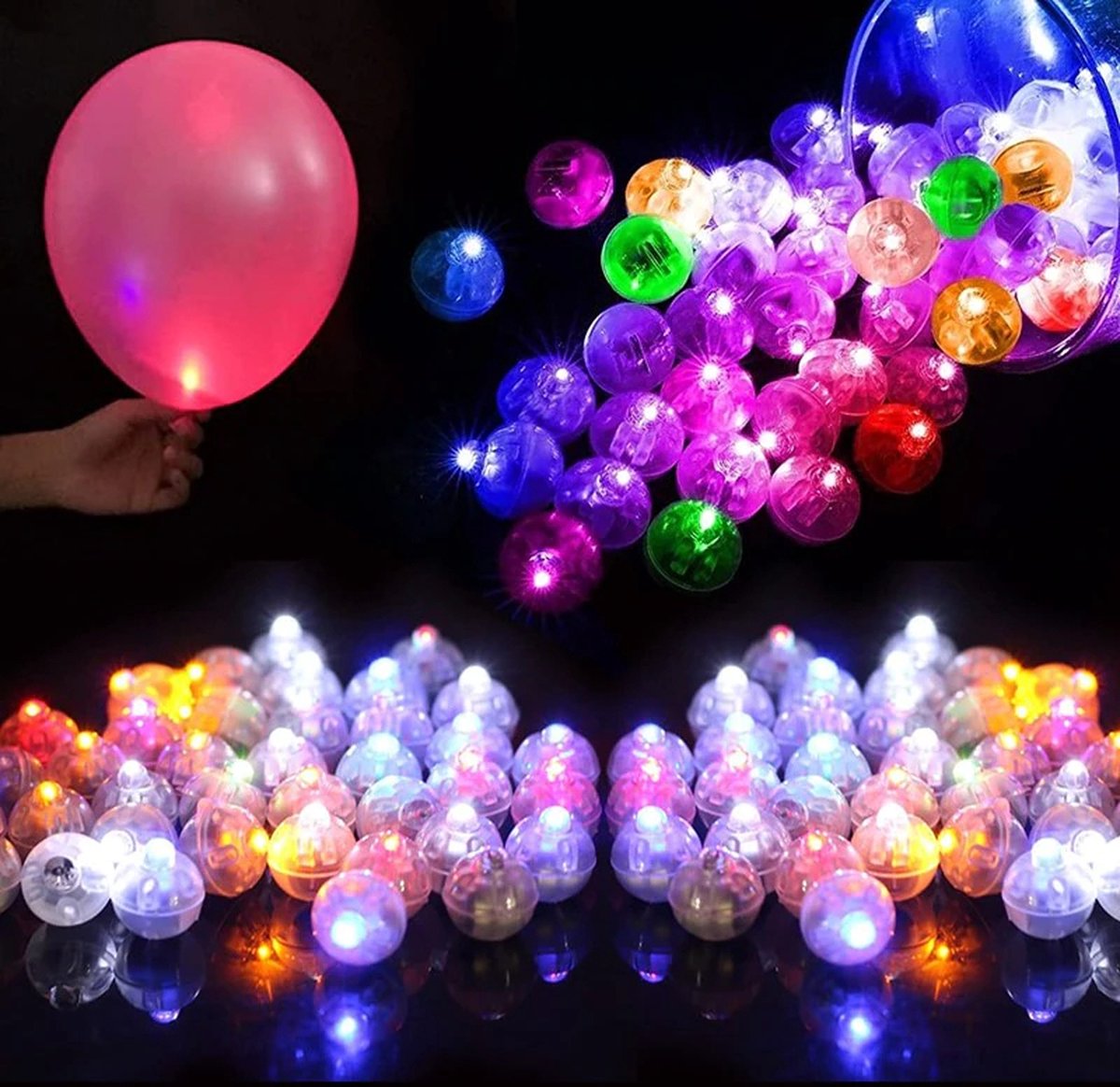 Ballonnen LED Lampjes - 10 Stuks - Waterproof - LED Lampjes voor in je Ballonnen - Geschikt voor: Water, Drinken, Ballonnen, Kerst, Bruiloft, Helium Ballon, Versiering - Waterlamp - Water Lampje