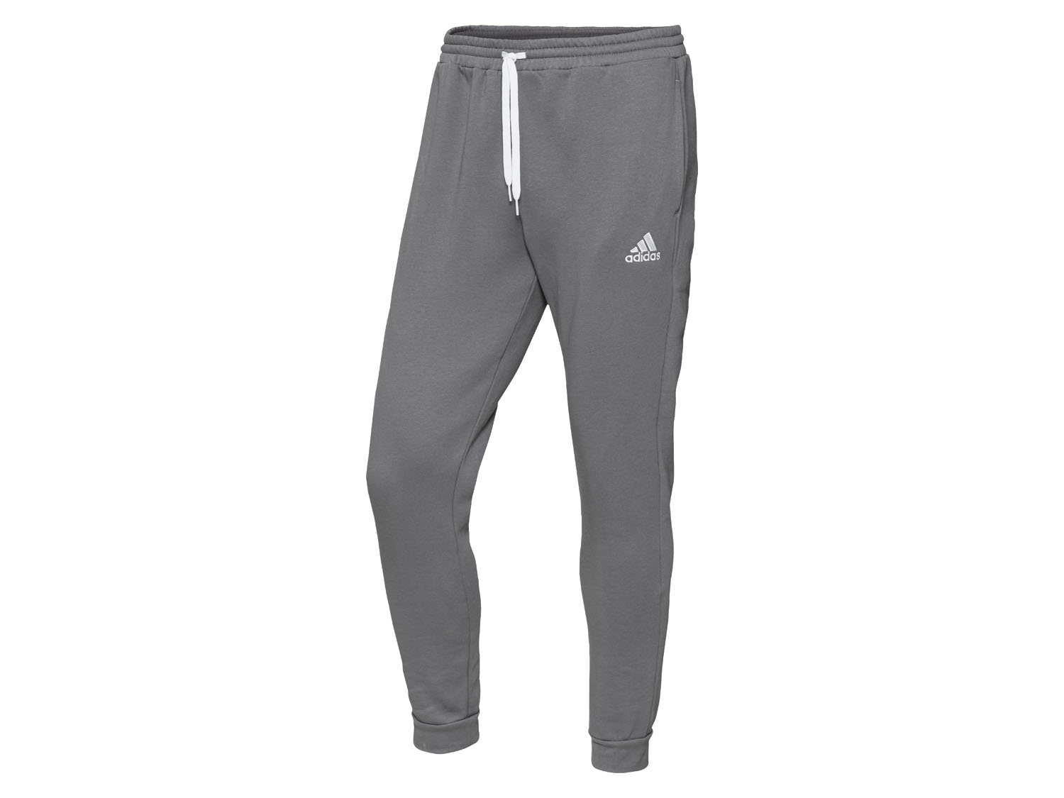 adidas Heren jogging broek met logo en ribboorden (M, Donkergrijs)