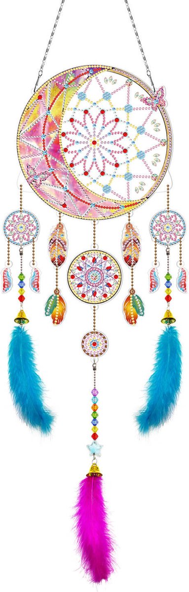 Adorzy Diamond Painting Dromenvanger – Dreamcatcher - Diamond Painting Volwassenen – Diamond Painting Kinderen –Muurdecoratie – Wanddecoratie