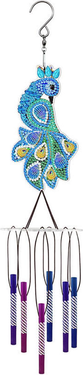 Adorzy Diamond Painting Raamhanger – Windgong – Zonvanger - Diamond Painting Volwassenen – Diamond Painting Kinderen – Raamhanger Pauw
