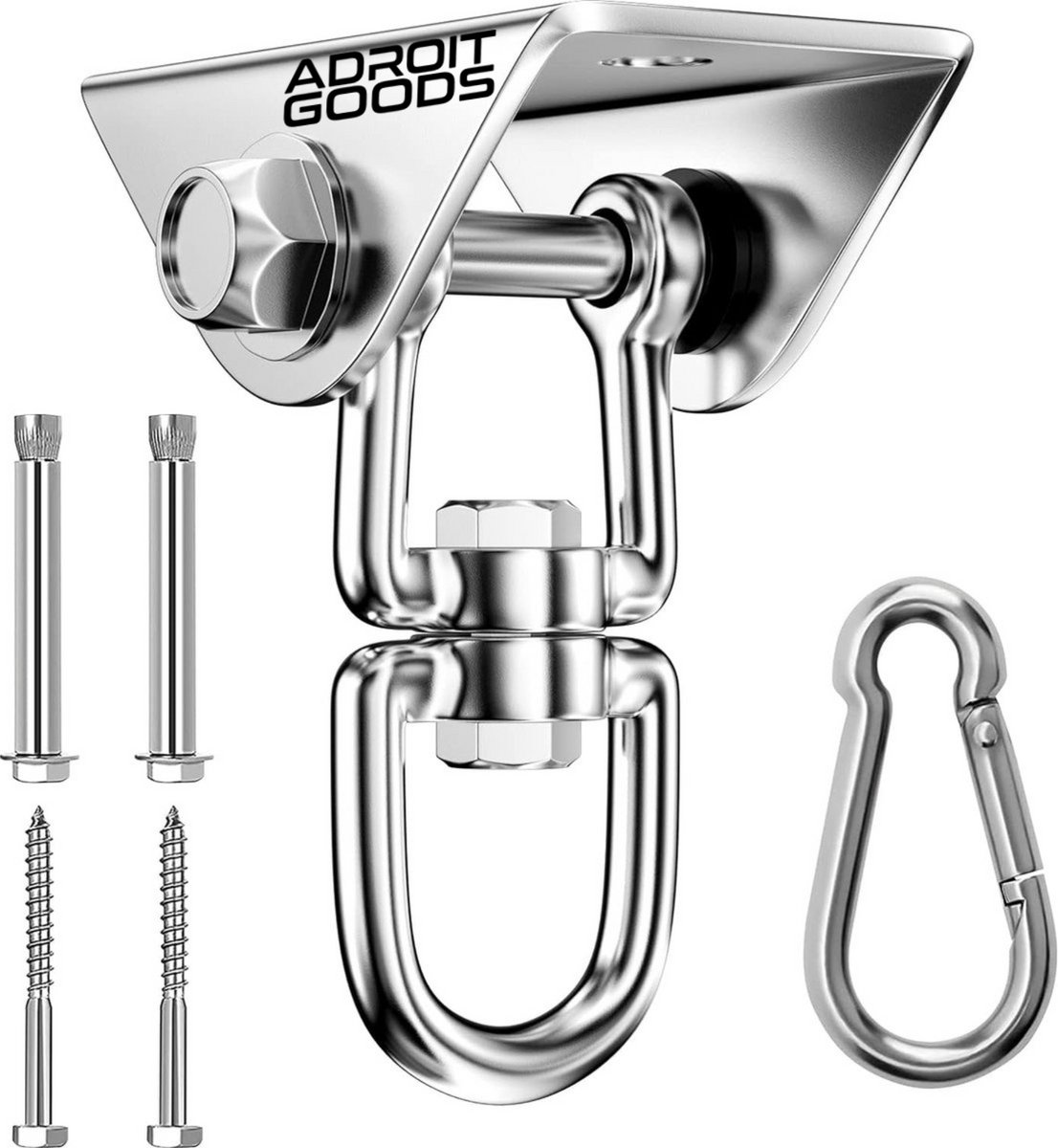   Plafondhaak - Draaibare haak van roestvrij staal - 500kg tilgewicht - Ophangen bokszak schommel en hangstoel - RVS - Ophanghaak - Ophangsysteem - Plafondbeugel