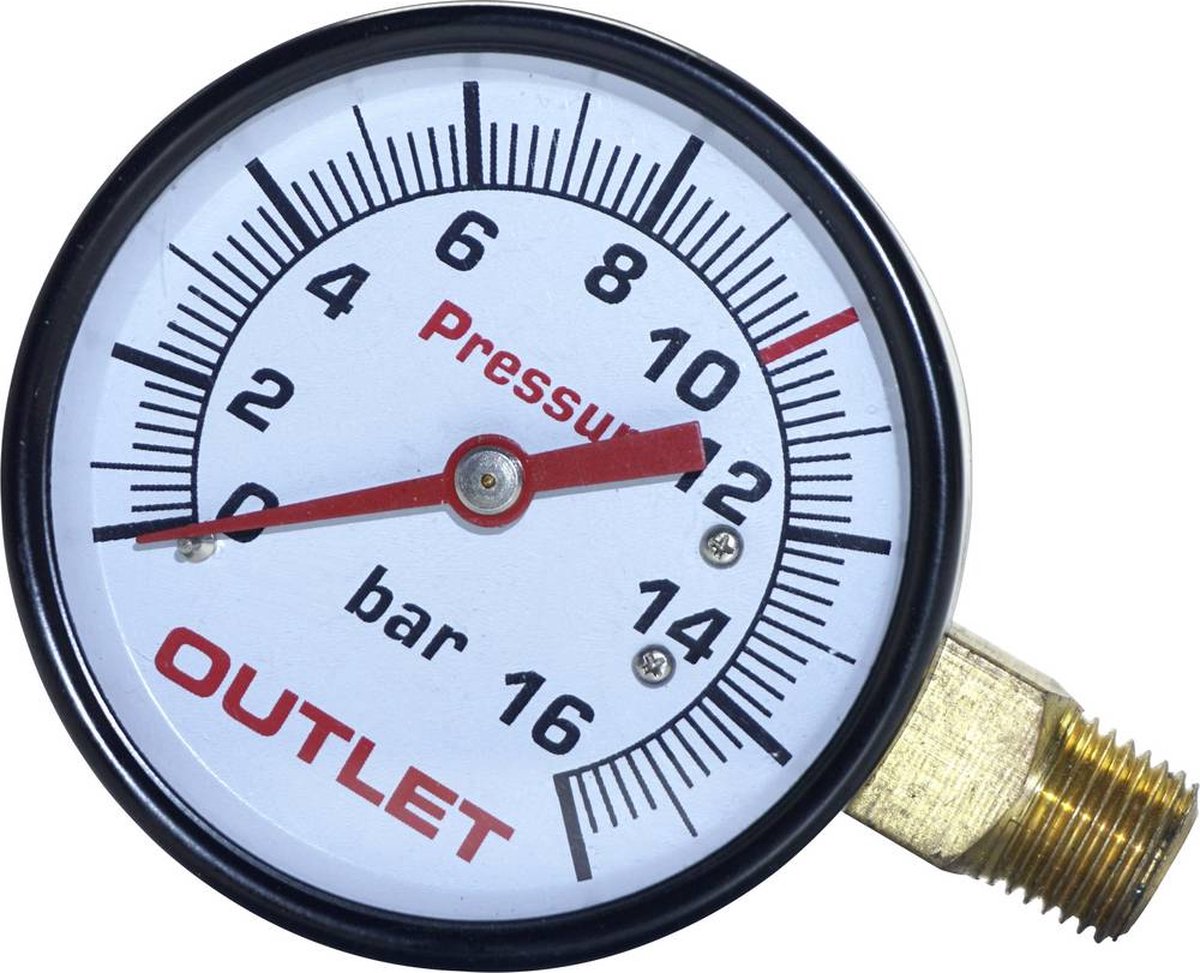 Aerotec Manometer Achterkant Schroefdraad (buiten) 1/4