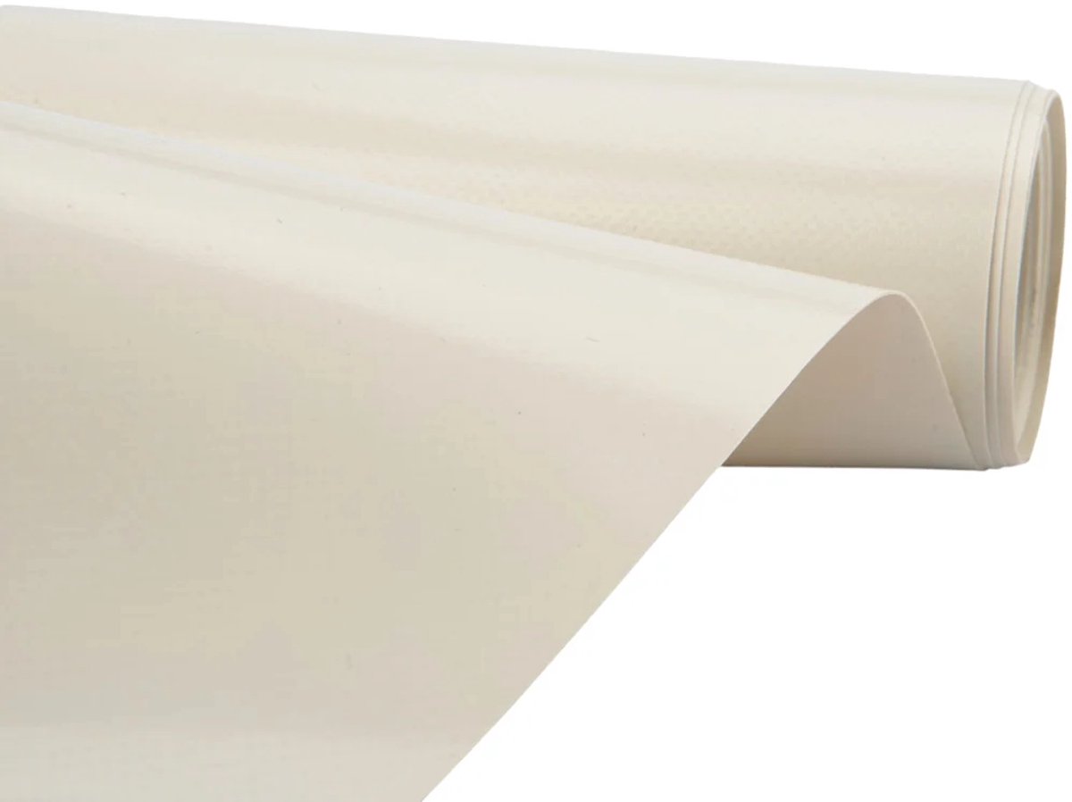 Afdekzeilwinkel - Pvc zeildoek - 650gr Cremewit 9001 Glans - per meter of rol