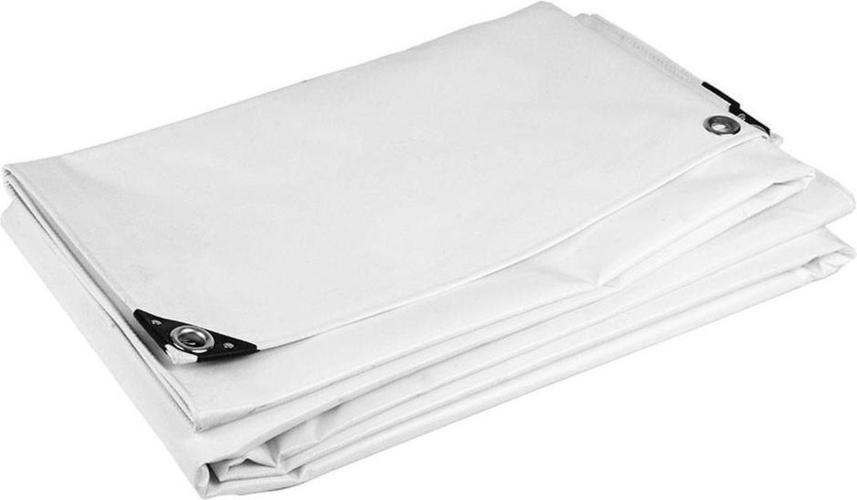 Wit PVC Afdekzeil 4x6 m (650gr/m2) - Stevig Bisonyl Dekzeil - Waterdicht Dekkleed voor Bescherming