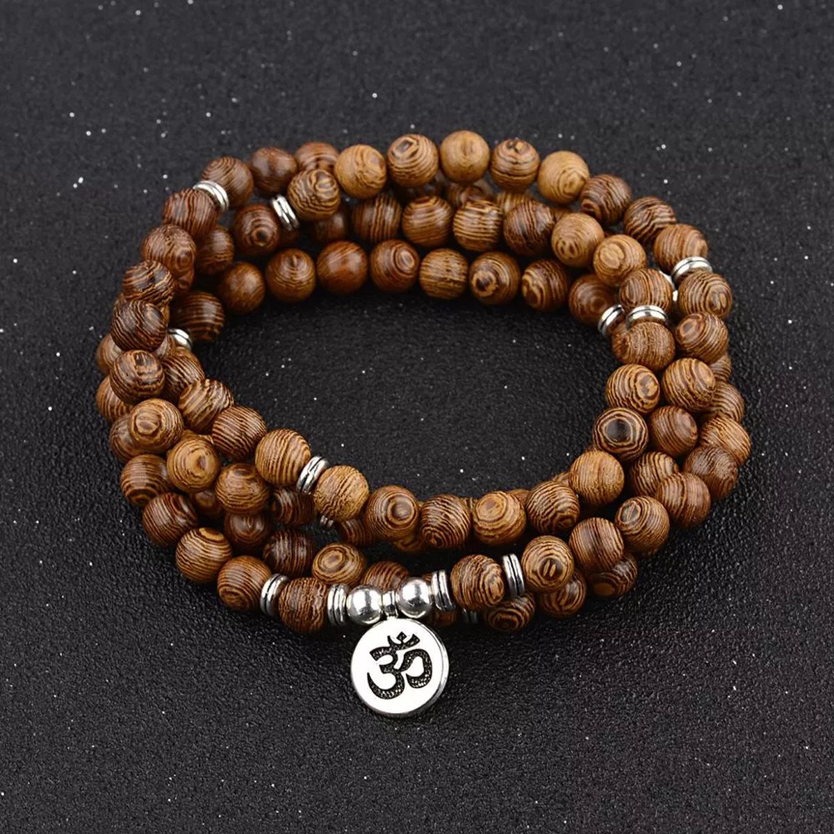 Afecto gebedsketting Ohm 108 Houten Kralen Armband - Mala Boeddha Bedel armband Vrouwen Mannen‎ en kinderen