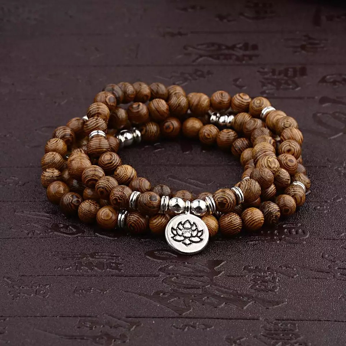 Afecto  gebedsketting Rozenkrans 108 Houten Kralen Armband - Mala Boeddha Bedel armband Vrouwen Mannen‎ en kinderen