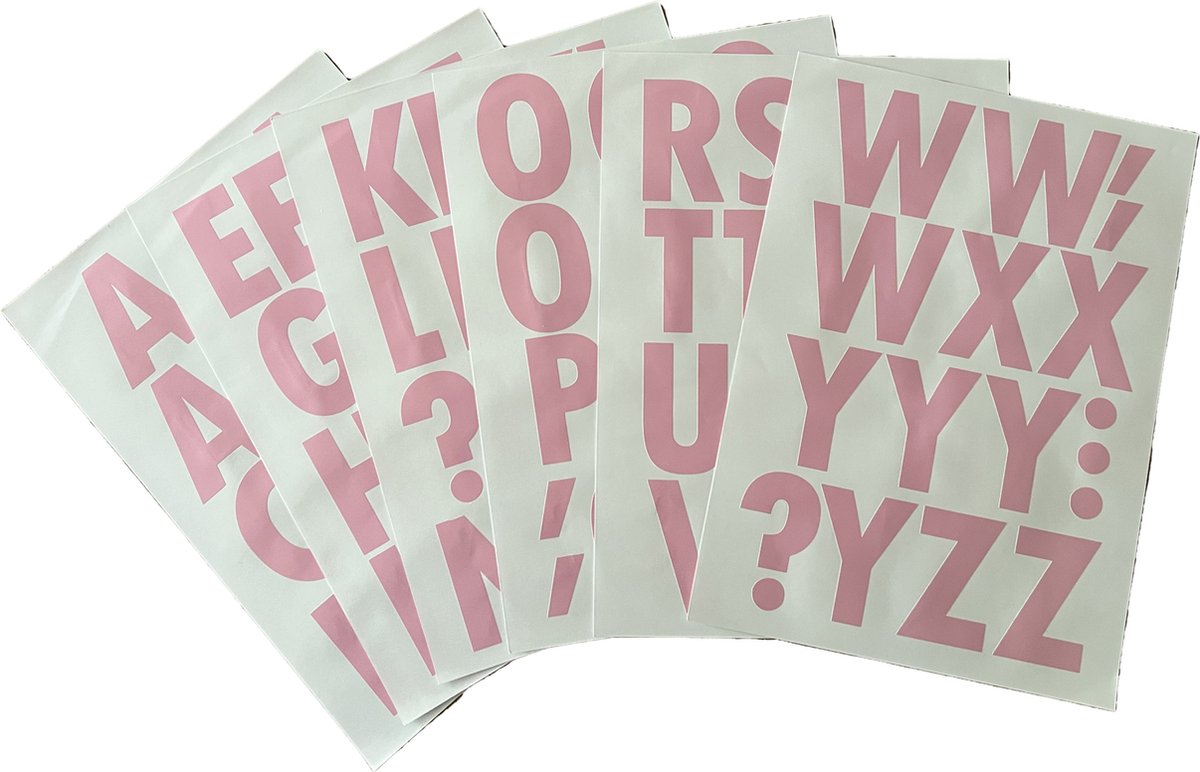 Afecto plakletters - alfabet stickers - roze - 6,5 cm