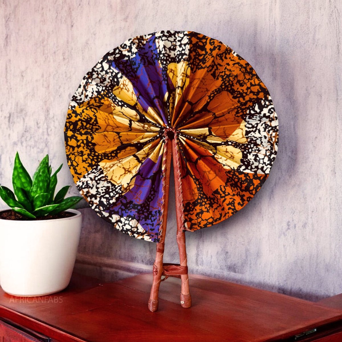 Afrikaanse handwaaier - Ankara print waaier - Abeiku