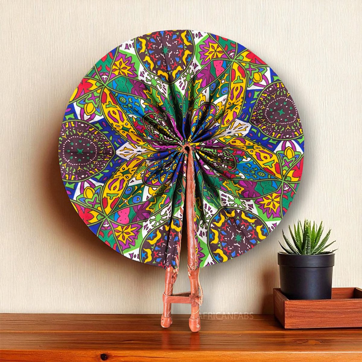 Afrikaanse handwaaier - Ankara print waaier - Kici - Multi color 2