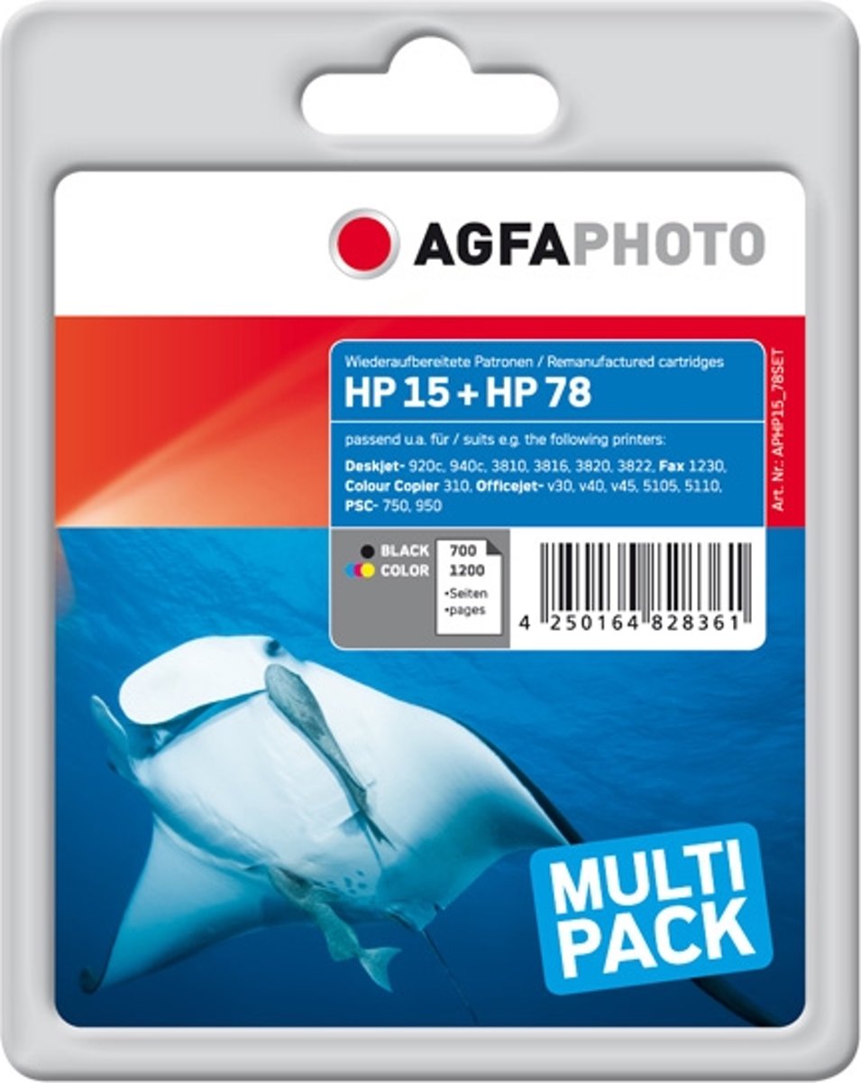 AgfaPhoto 78 Zwart, Cyaan, Magenta, Geel inktcartridge