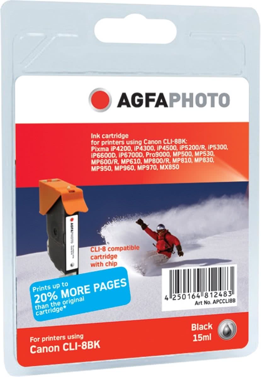 AgfaPhoto CLI-8BK Zwart inktcartridge