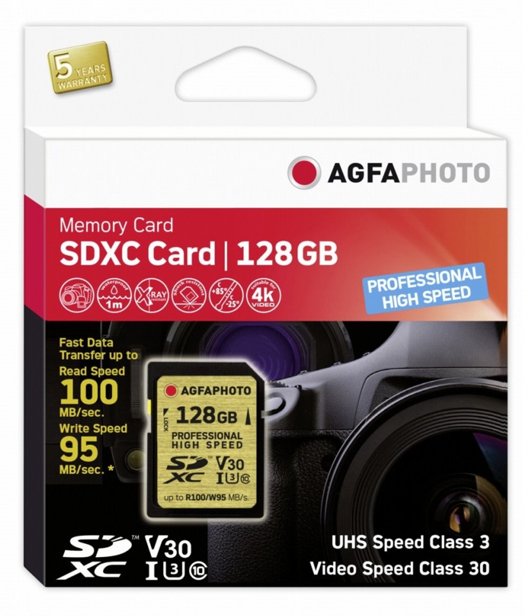 AgfaPhoto-SDXC-UHS-I-128GB-Professional-High-Speed-U3-V30