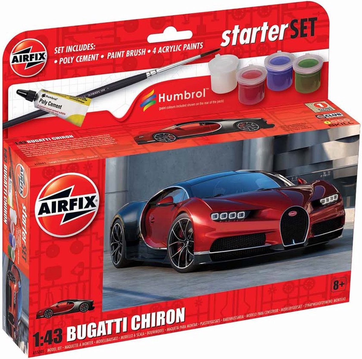 1:43 SMALL STARTER SET NEW BUGATTI CHIRON (3/22) * - modelbouwsets, hobbybouwspeelgoed voor kinderen, modelverf en accessoires