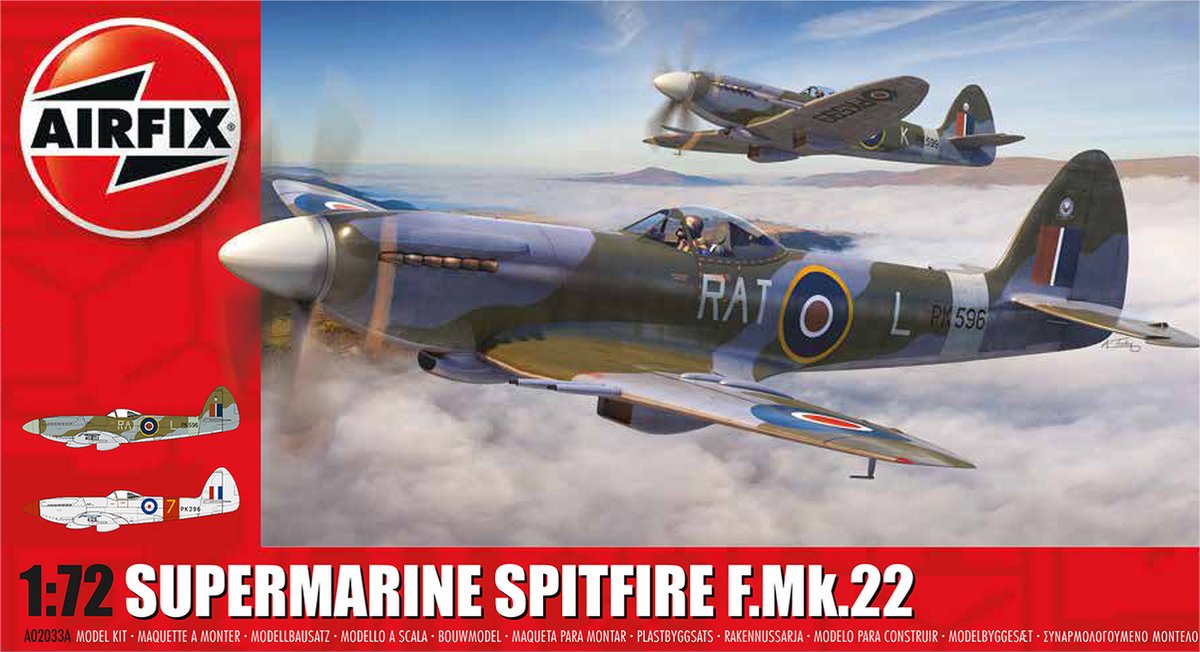 1:72 Airfix 02033A Supermarine Spitfire F.22 Plastic kit