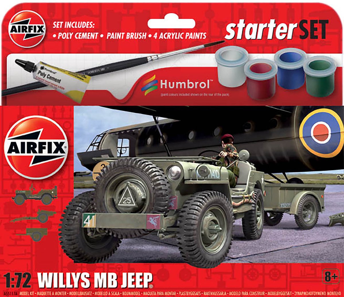 1:72 Airfix 55117A Willys MB Jeep - Starter Set Plastic kit