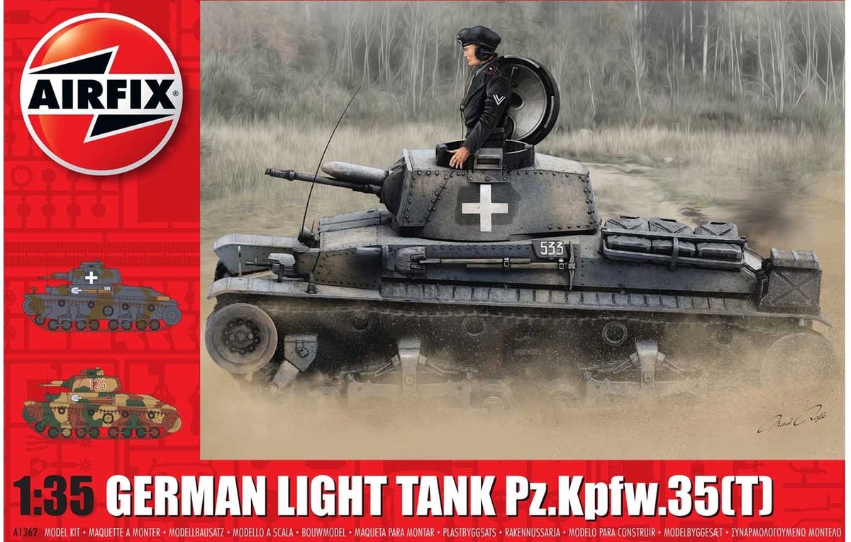 Airfix German Light Tank Pz.Kpfw.35 (T) + Ammo by Mig lijm