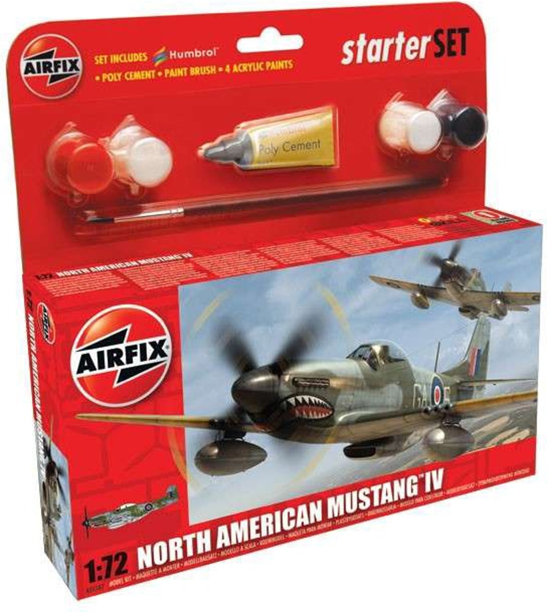 Airfix North American Mustang Iv Starter Set Modelbouwpakket