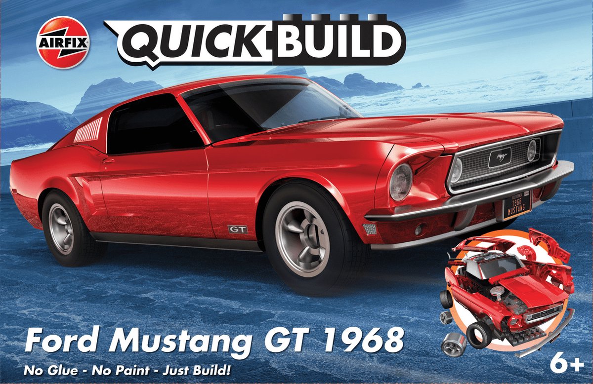 Airfix-quickbuild Ford Mustang Gt 1968  (12/20) * (Afj6035) - modelbouwsets, hobbybouwspeelgoed voor kinderen, modelverf en accessoires