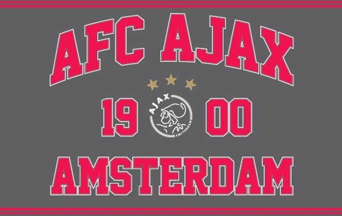 Ajax Vlag - Groot - Est 1900 - Grijs