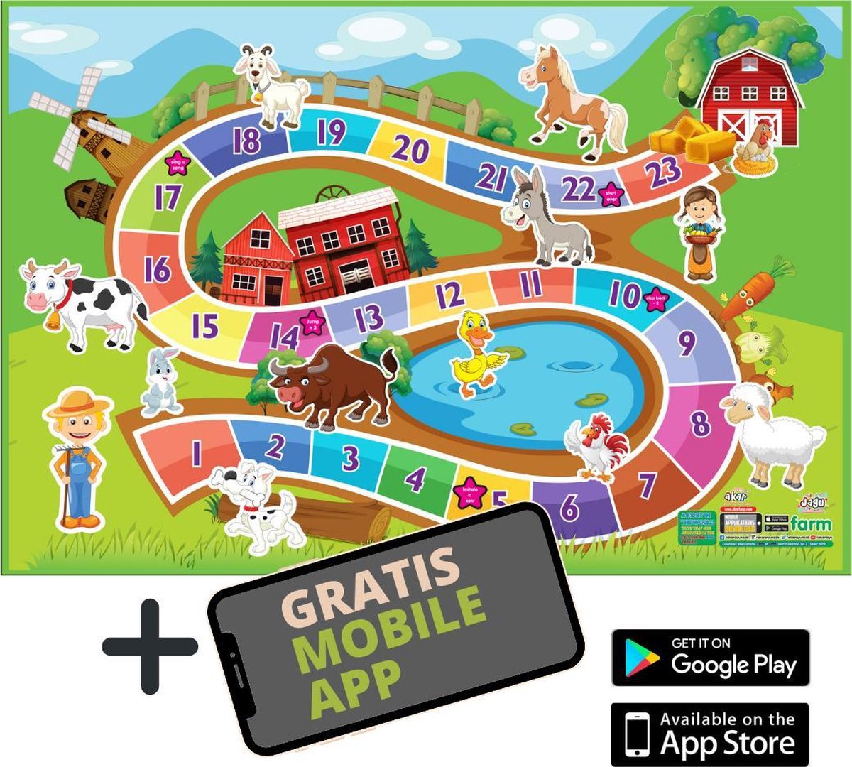   - Farm - Speelmat / Speeltapijt / Speelmat Foam / Speelgoed / Met GRATIS App - 150x100cm
