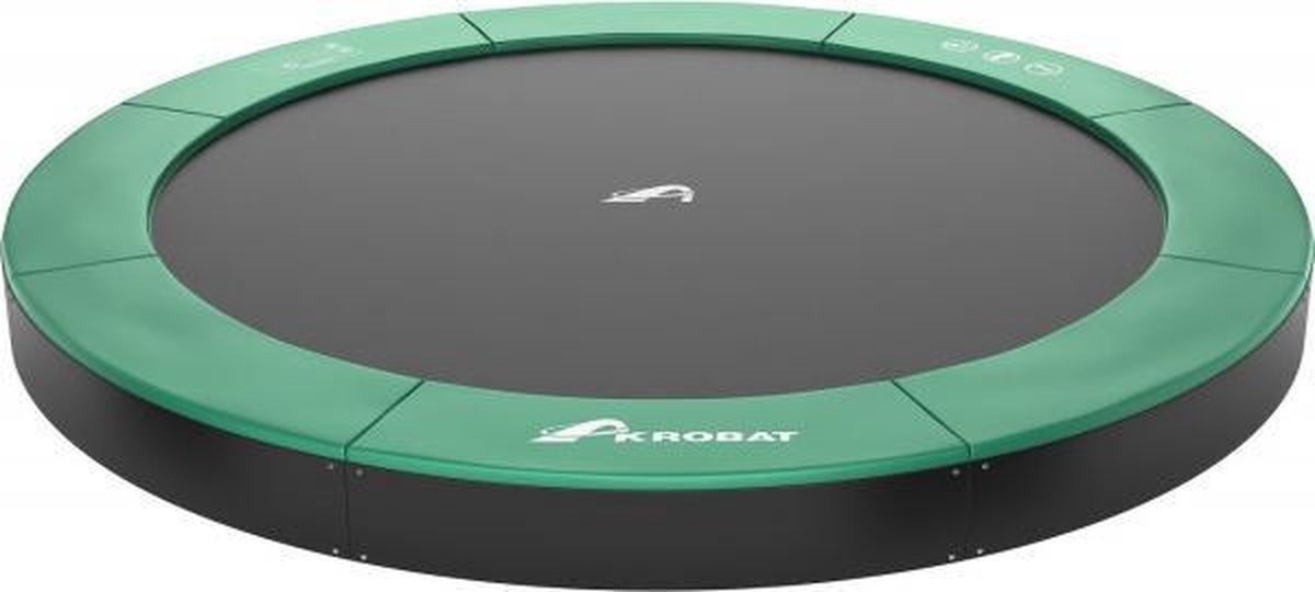 Akrobat Orbit Flat to the Ground Trampoline - 244 cm - Groen