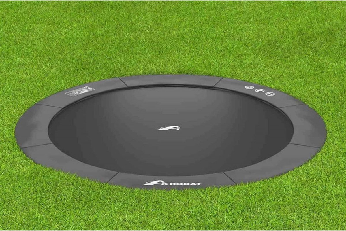 Akrobat Primus Flat To The Ground Trampoline - 365 cm - Antraciet