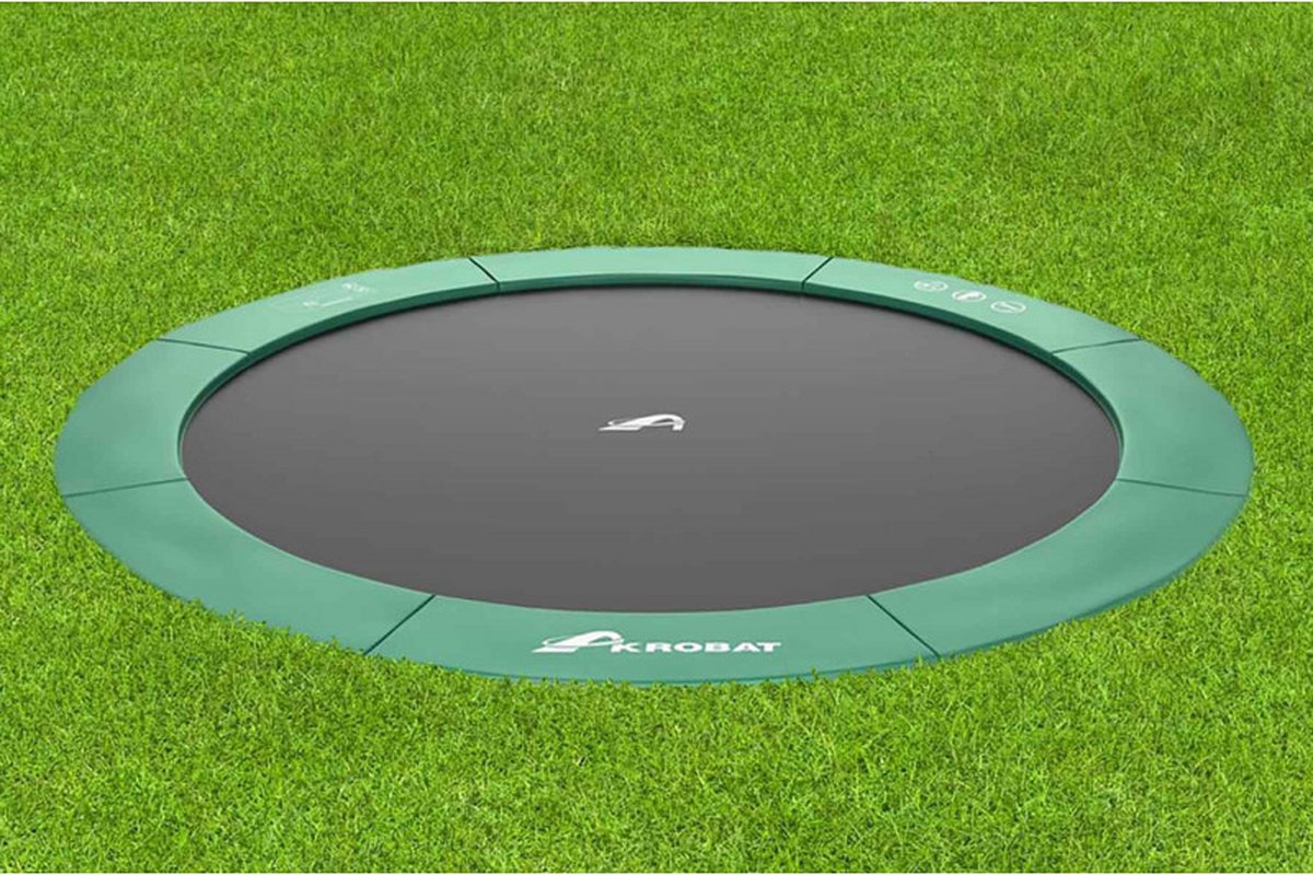 Akrobat Trampoline Orbit Flat To The Ground - 305 cm - Groen