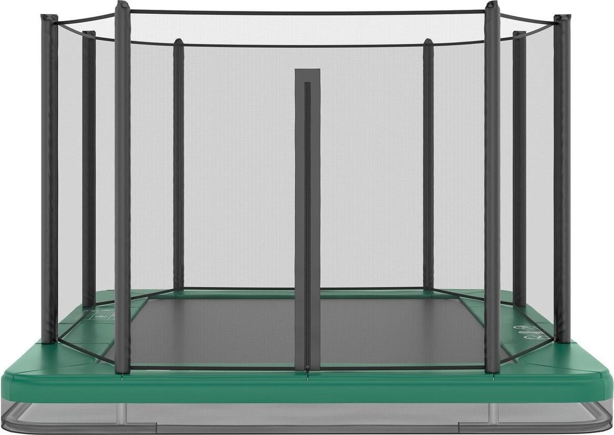 Trampoline AKROBAT ORBIT INGROUND 335x244 (11x8ft) Green, inclusief veiligheidsnet