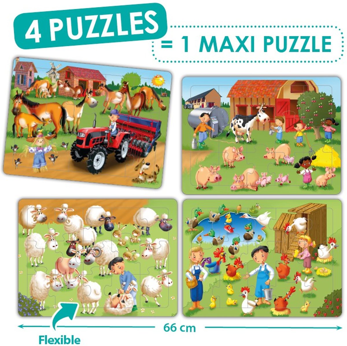 Akros - Coöperatieve puzzel set - Boerderij - Voor kinderen vanaf 3 jaar