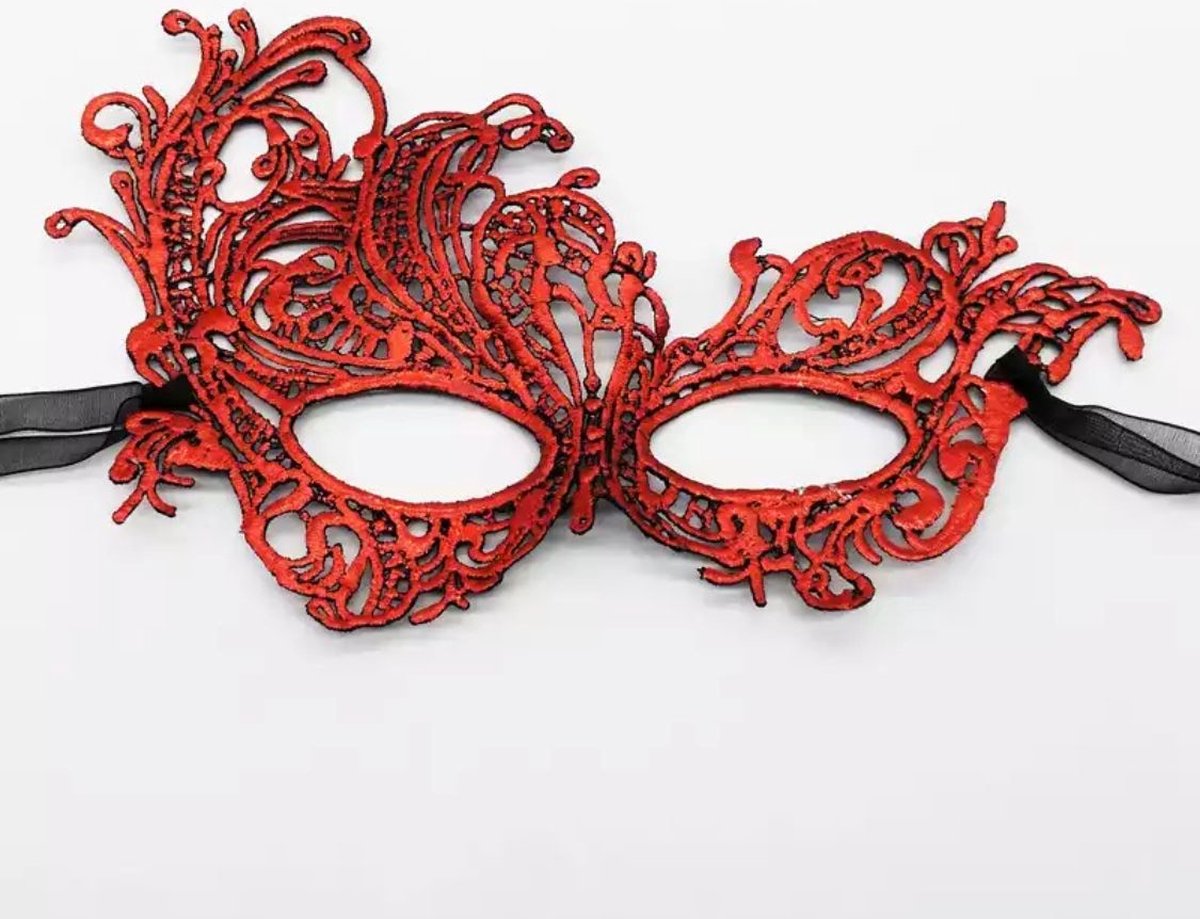 Akyol Kant Masker rood - Masker Voor Carnaval Halloween Masker Half Gezicht - Venetië masker - masker voor bal - gala masker - festival masker - masker van kant-masker vrouwen - bal - klassenfeest - Bal masker - Party Maskers  - carnaval