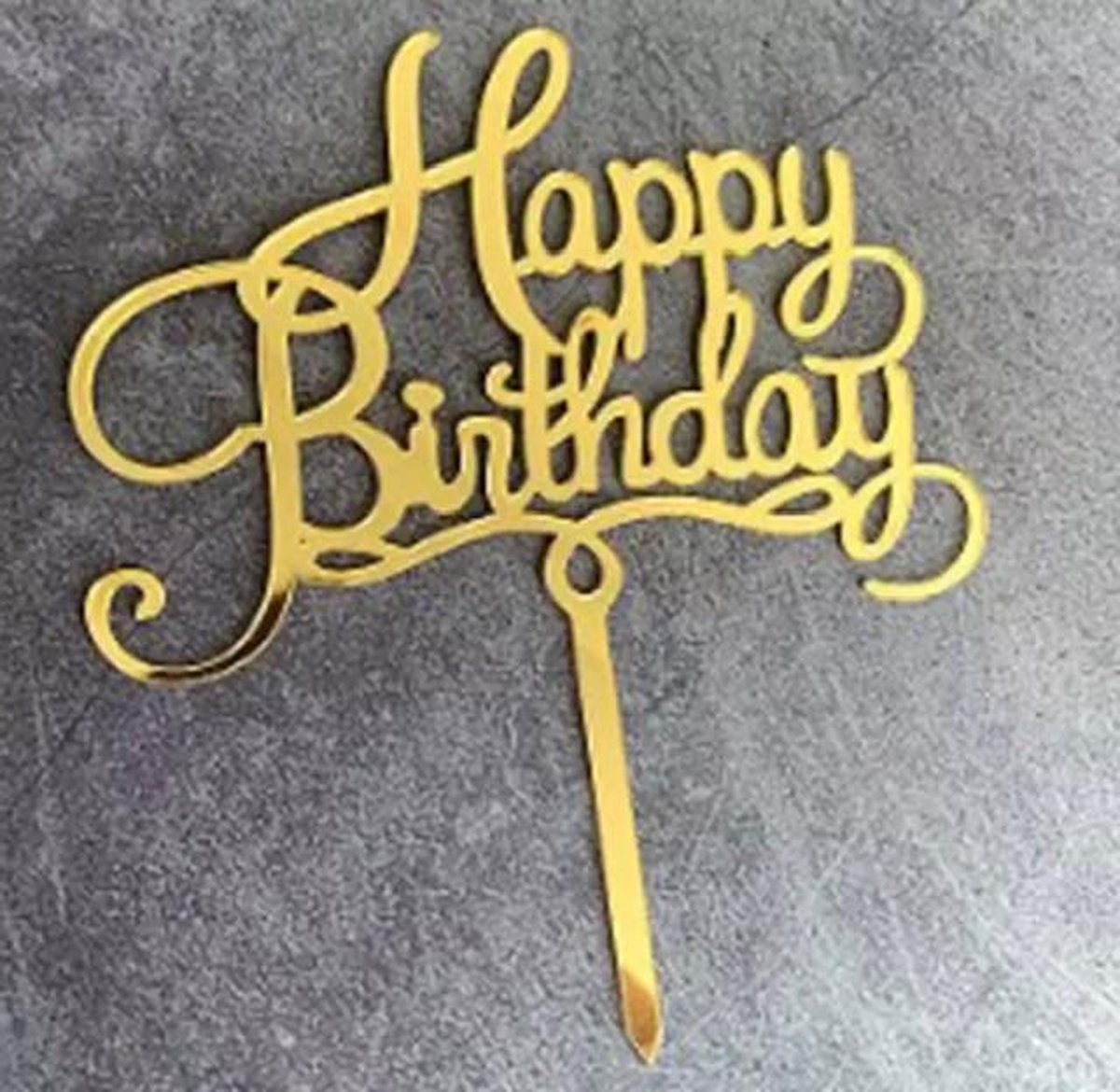 Happy Birthday Taart Topper - goud -Happy Birthday taart topper goud- Taart topper - Cake topper - Happy birthday - Verjaardagstaart topper - Verjaardag - Taart prikker- Cake prikker – prikker