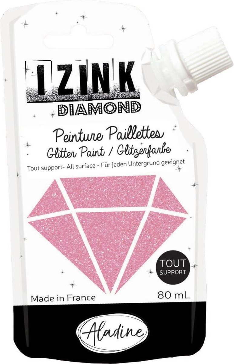 Aladine Izink Diamond glitter paint, rose