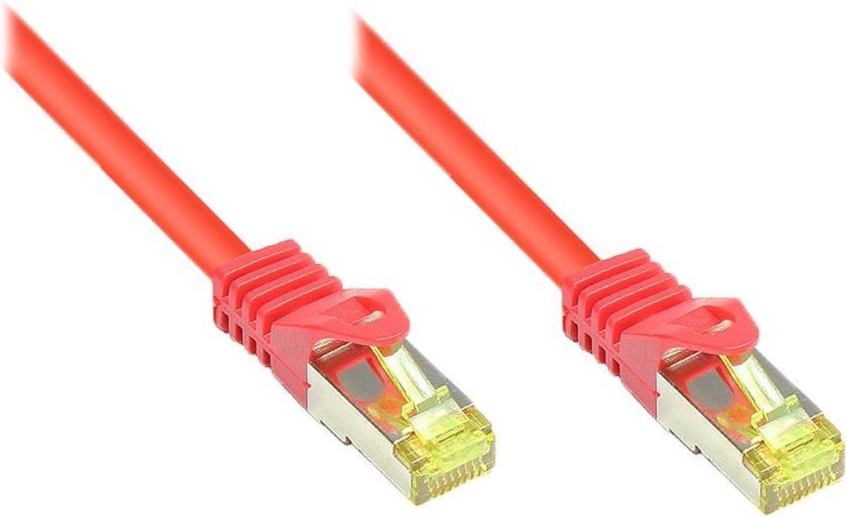 Alcasa 0.15m Cat7 RJ-45 netwerkkabel 0,15 m S/FTP (S-STP) Rood