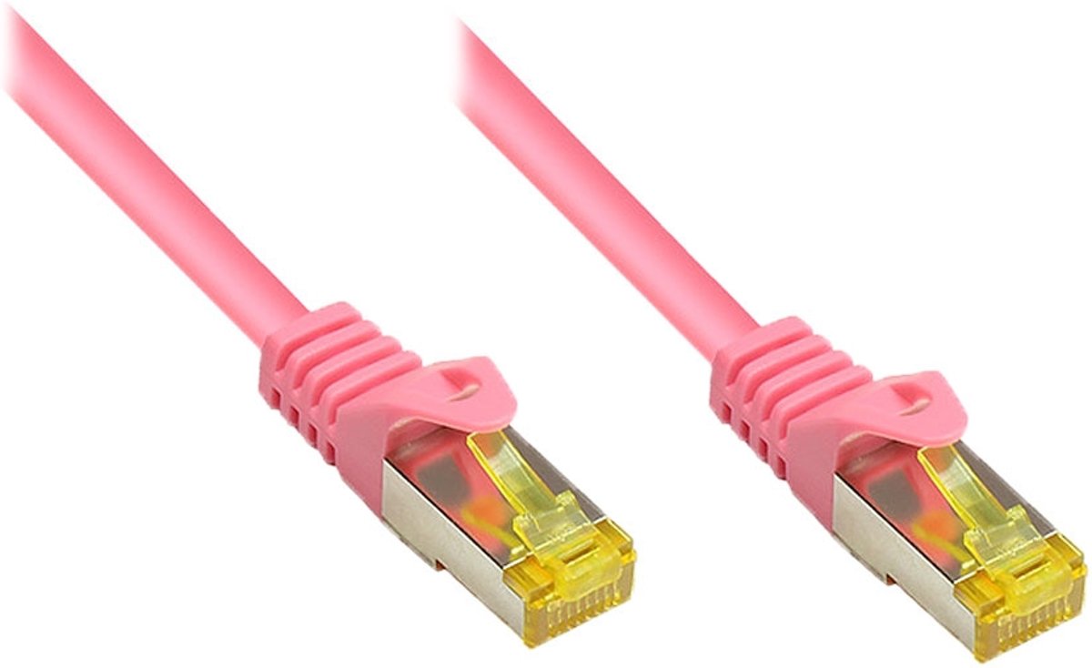 Alcasa 0.25m Cat7 RJ-45 netwerkkabel 0,25 m S/FTP (S-STP) Magenta