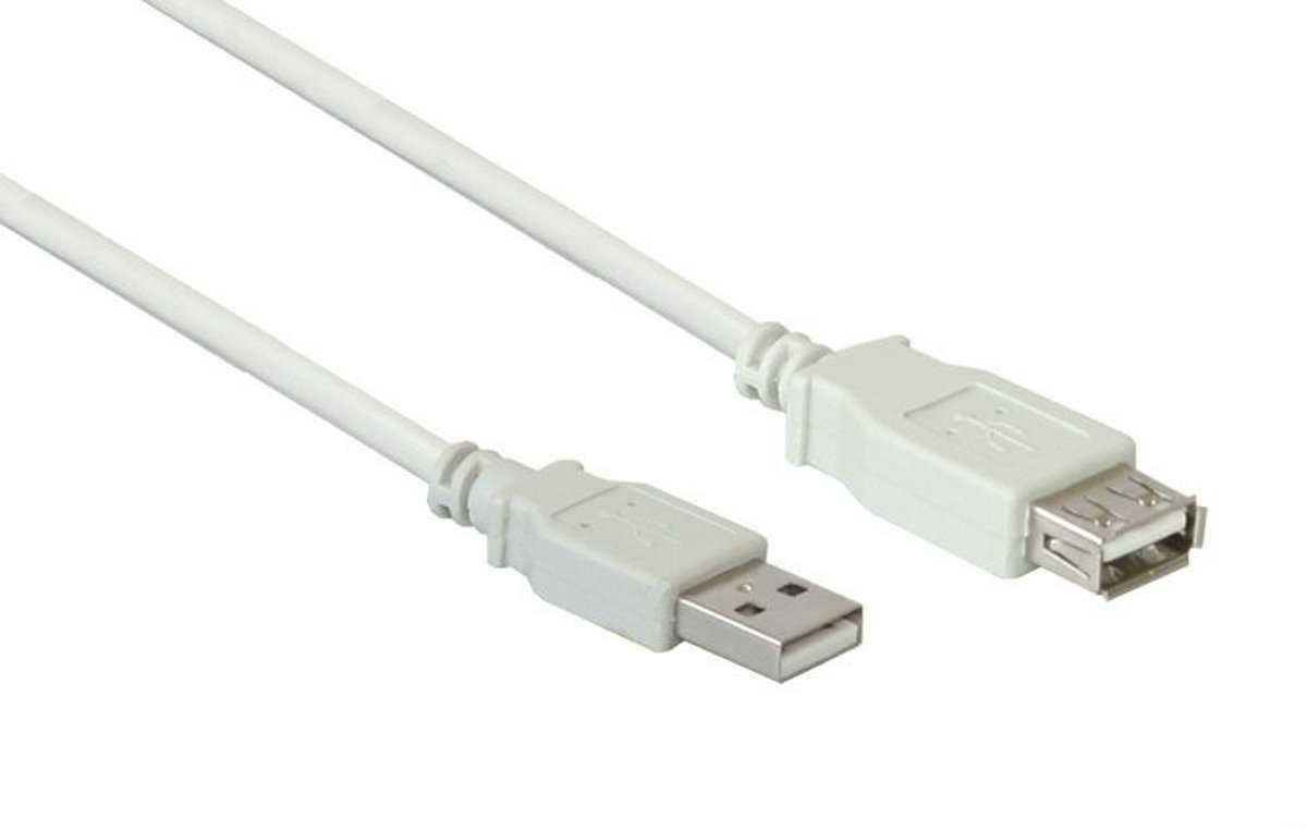 Alcasa 2511-3 3m USB A USB A Mannelijk Vrouwelijk Grijs USB-kabel