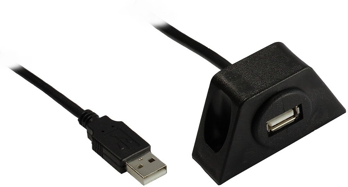 Alcasa 2511-D030 USB-kabel 3 m USB A Mannelijk Vrouwelijk Zwart