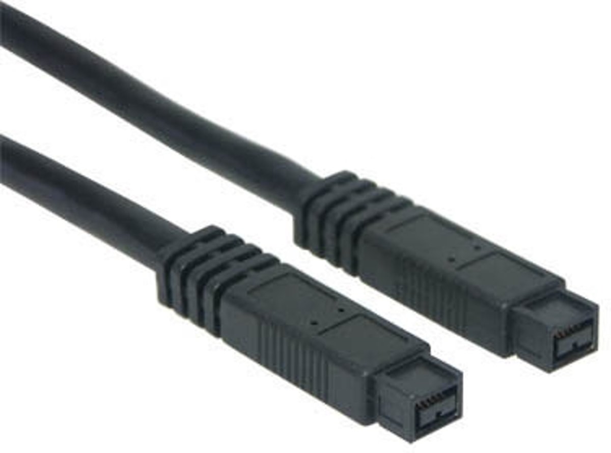 Alcasa 2621-FB3 firewire-kabel 9-p Zwart 3 m