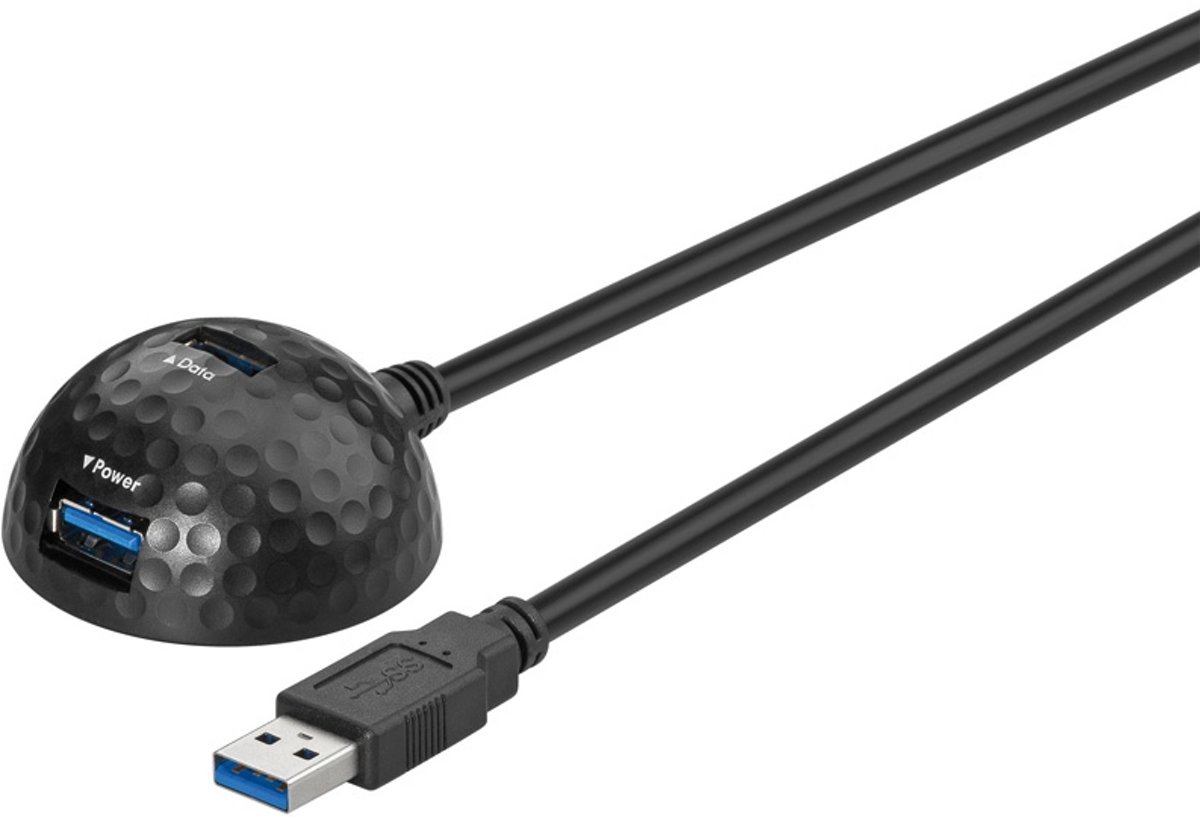 Alcasa 2710-D USB-kabel 1,5 m USB A 2 x USB A Mannelijk Vrouwelijk Zwart