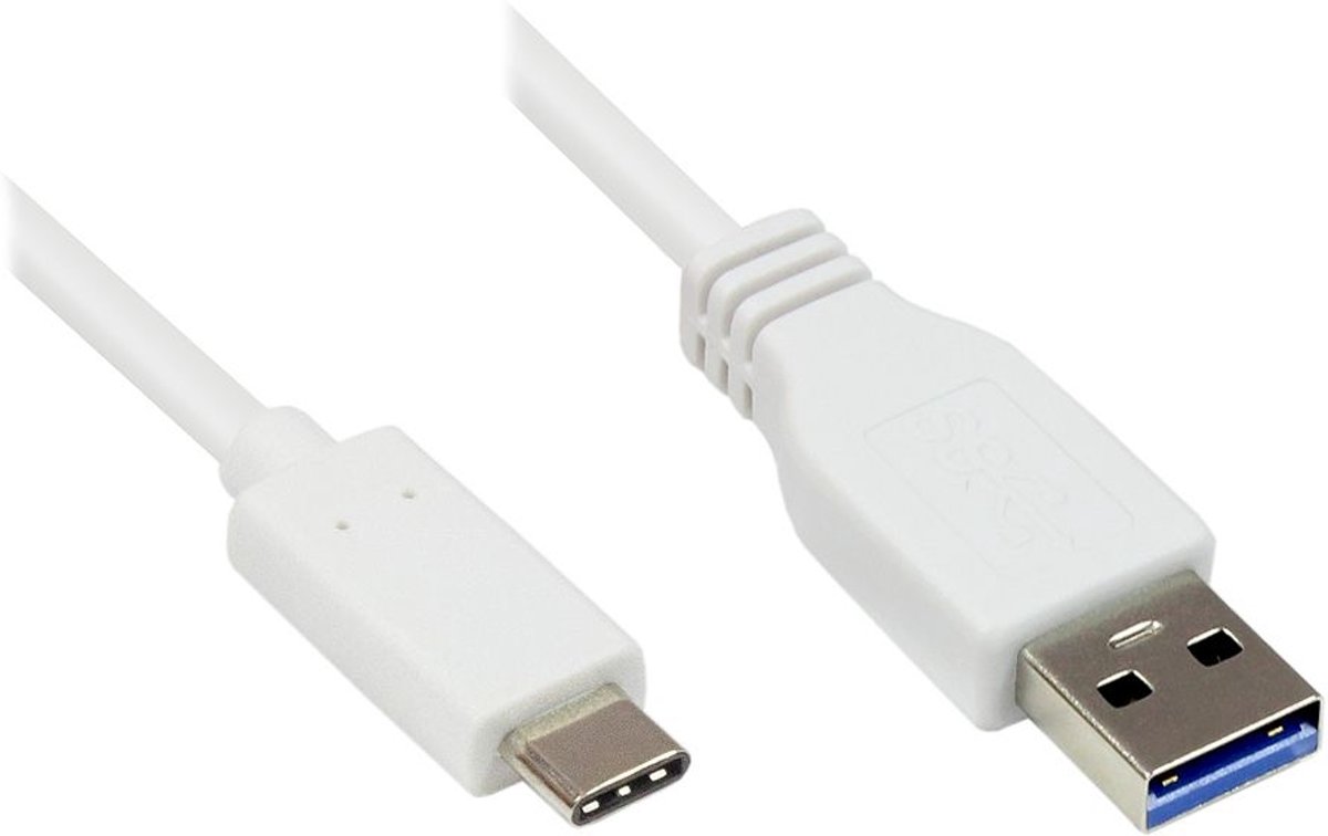 Alcasa 2810-AC010W USB-kabel 1 m USB A USB C Mannelijk Wit