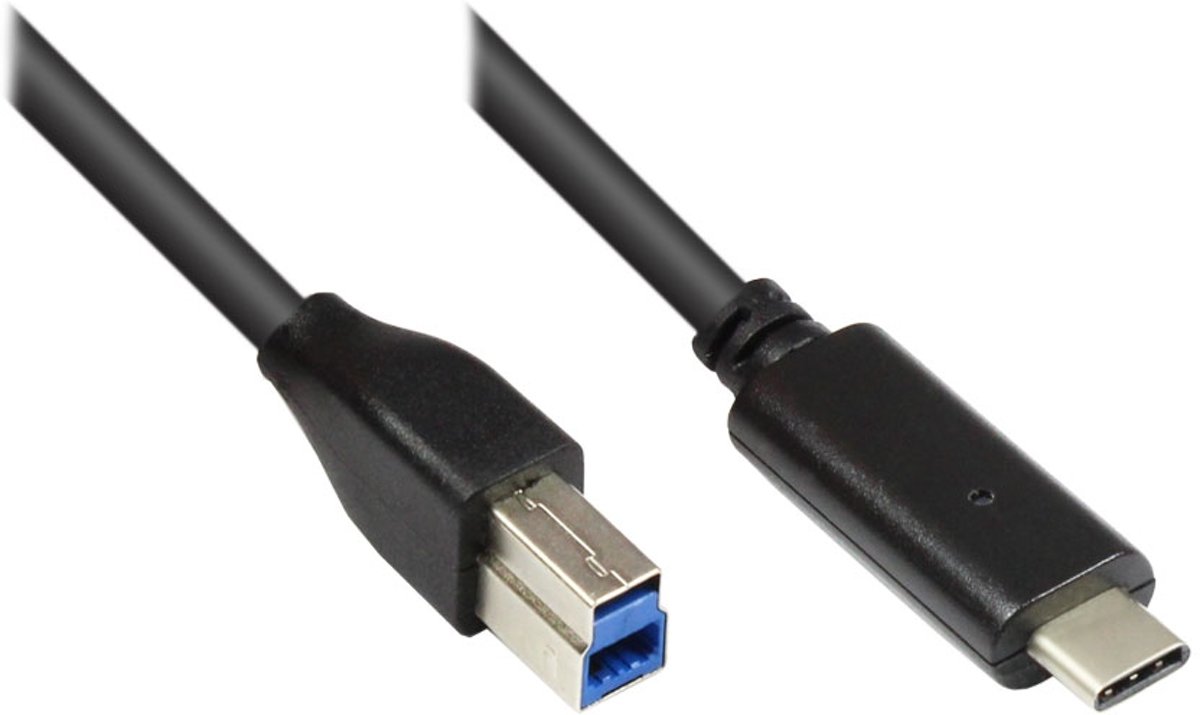 Alcasa 2810-CB010 USB-kabel 1 m USB C USB B Mannelijk Zwart