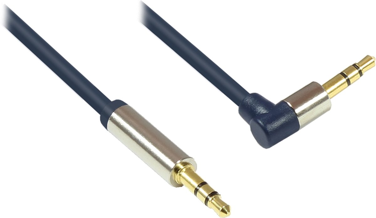 Alcasa 3.5mm - 3.5mm, m-m, 1m 1m 3.5mm 3.5mm Blauw, Goud audio kabel