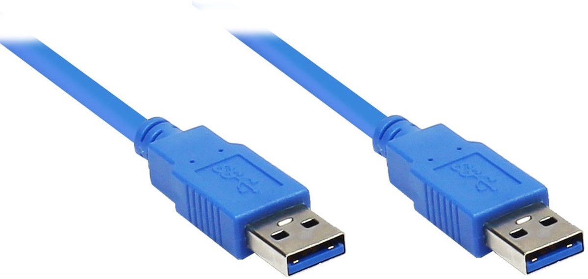 Alcasa 3m USB 3.0 A 3m USB A USB A Mannelijk Mannelijk Blauw USB-kabel